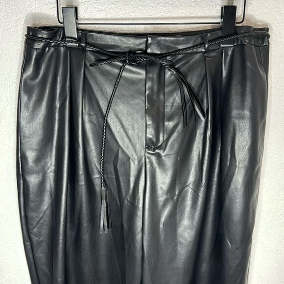 New Mother Denim Jeans Twistie Tie Bounce Hover Faux Leather Pants Size 33 - Picture 4 of 16